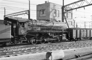A S1 class locomotive at Germiston  South Africa  1968.
