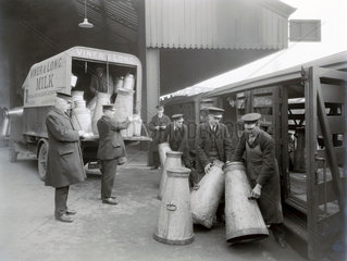 Loading the Milk Train  9th February 1928.