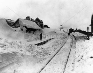 Snow at Dent Station  February 1947.
