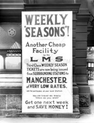 LMS poster at Bolton station  Greater Manchester  29 June 1925.