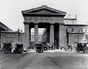 The Doric portico  Euston Station  London  1919.