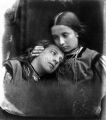 'Isabel and Adeline Somers'  1864. Photogra