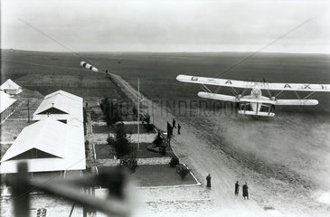 HP42 G-AAXF 'Helena' departing from a remote airport  1930s.