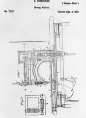 Plan of Thimmonier's Sewing Machine  c 1850.