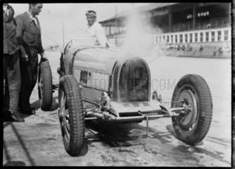 Achille Varzi and his over-heating Bugatti  Nurburgring  Germany  1931.