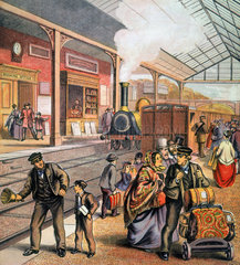 Station scene  1850-1860.