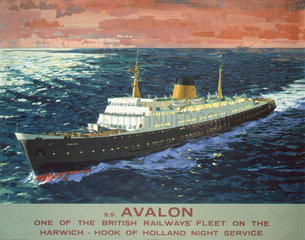 'SS Avalon'  BR poster  1950s.