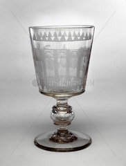 Goblet commemorating the opening of the Newcastle High Level Bridge  1850.