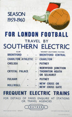 ‘London Football’  BR poster  1959-1960.