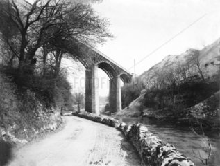Viaduct over a river valley near St Albans  Herfordshire  2 January 1895.