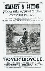 Advertisement for the Rover safety bicycle  1888.