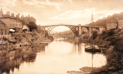 The cast iron bridge over the River Severn  Coalbrookdale  late 19th century.