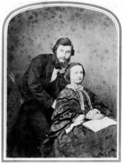 Sir William Henry Perkin  English chemist  and his wife Jemima  c 1860.