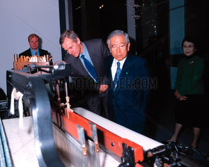 Toyoda automatic loom in operation  Science Museum  London  2000.