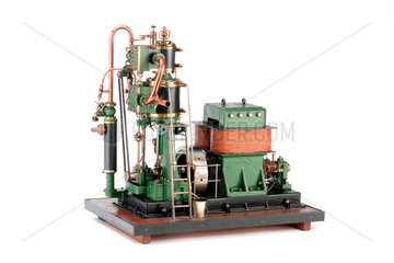 Model of a steam engine and dynamo  1890-1900.