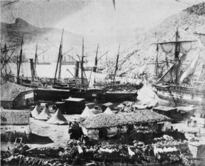Harbour of Balaclava  the Cattle Pier  c 1855.