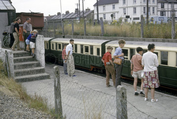 Miniature train  New Romney Station  Kent  1966.