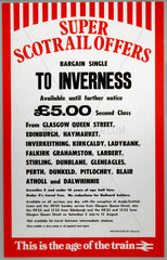 'Super Scotrail Offer - Bargain Single to Inverness'  1983.