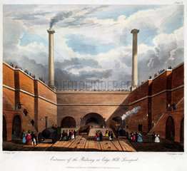 'Entrance of the Railway at Edge Hill'  1833.