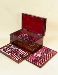 Chest of dental instruments  c 1840-1870.