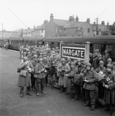 Belgian soldiers at Margate Station  4 June 1940.