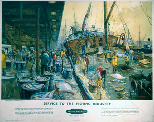 'Service to the Fishing Industry'  BR poster  c 1960.