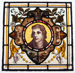 Stained glass portrait of Edward Jenner  c 1880s.