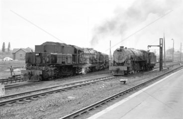 Locomotives number 2351 and 2070  South Africa  1968.