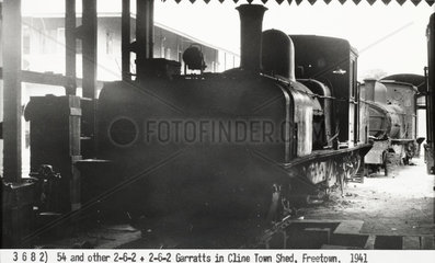 Garratt locomotives at Freetown  Sierra Leone  1941.