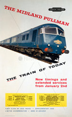 'The Midland Pullman - the Train of Today'  BR poster  c 1960s.