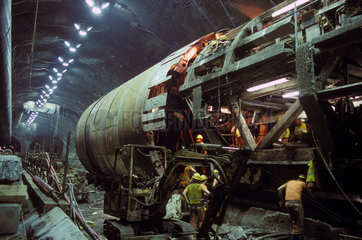 Boring machine in the Channel Tunnel  1993.