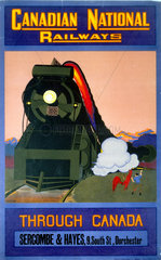 ‘Through Canada’  Canadian National Railways poster  c 1930s.