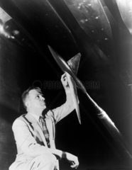 Richard Whitcomb Examines Model  Langley Research Center  1955.