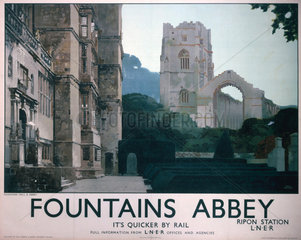 ‘Fountains Abbey ‘  LNER poster  1927.