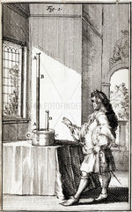 A natural philosopher studying the height of columns of mercury  1688.