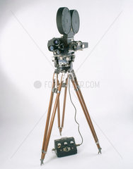Mitchell NC 35mm camera mounted on a tripod  American  1935.
