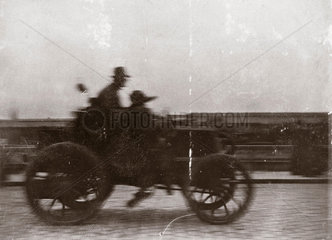 C S Rolls and A Bird finishing the Paris-Boulogne Race  1899.
