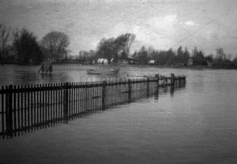 The flooded river Thames  1925.