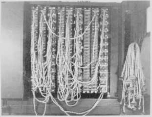 A 'Bombe' code-breaking machine at Bletchley Park  1943.