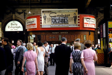 Passengers inside Victoria Station  London  1965.