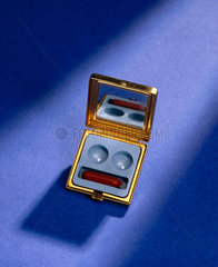 Early 'micro corneal' acrylic plastic contact lenses and case  1964.