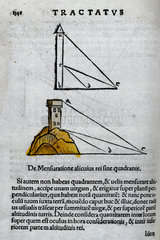 ‘Tractatus’  the use of a quadrant to measure the height of a building  1535.