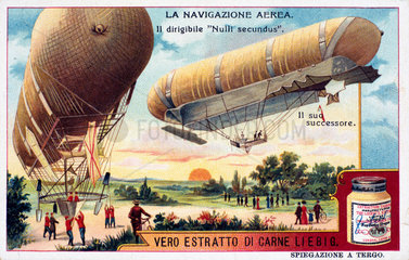 Two British airships  Liebig trade card  c 1910-1920.