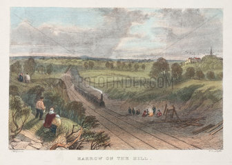 The railway at 'Harrow on the Hill'  London  19th century.