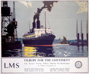 ‘Tilbury for the Continent’  LMS poster  1923-1947.