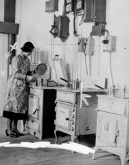 Demonstration kitchen at the Electrical Association  2 January 1939.