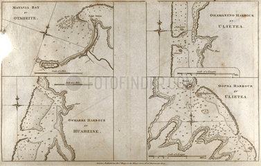Four South Pacific harbour charts  c 1773.
