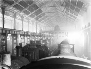 Locomotives in the erecting shop at Horwich works  Lancashire  1919.