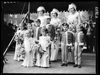 Pageboys and bridesmaids  London  1935.