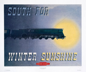 'South for Winter Sunshine'  BR reproduction poster  1995.